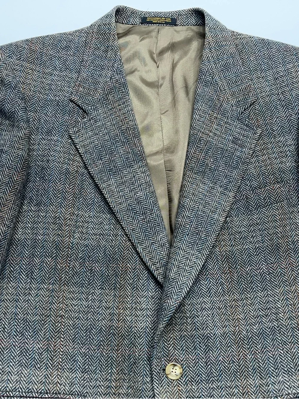 EVAN PICONE Wool Sport Coat Jacket Mens Size 42 Reg Brown Herringbone Blazer